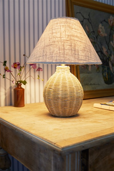(image for) Laura Ashley Fernhill Table Lamp Matt Cream With Shade